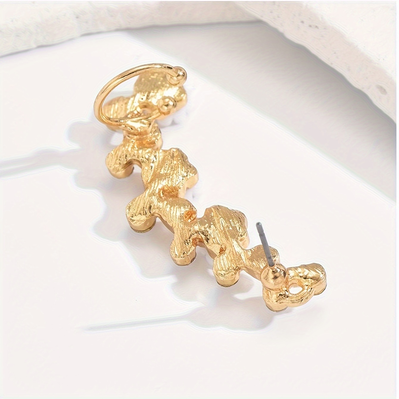 Sweet Elegant Rhinestone Resin Flower Earrings